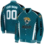 custom jacksonville jaguars hexagon grid teal varsity jacket best selling.webp
