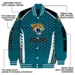 custom jacksonville jaguars hexagon grid teal varsity jacket best selling.webp