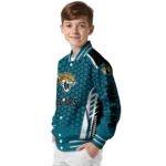 custom jacksonville jaguars hexagon grid teal varsity jacket best selling.webp