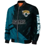 custom jacksonville jaguars hexagon mesh teal black bomber jacket best selling