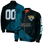 custom jacksonville jaguars hexagon mesh teal black bomber jacket best selling