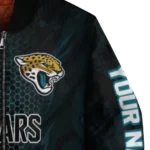 custom jacksonville jaguars hexagon mesh teal black bomber jacket best selling
