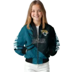 custom jacksonville jaguars hexagon mesh teal black bomber jacket best selling