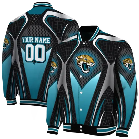 custom jacksonville jaguars mesh chest black crocs black varsity jacket fashion forward.webp