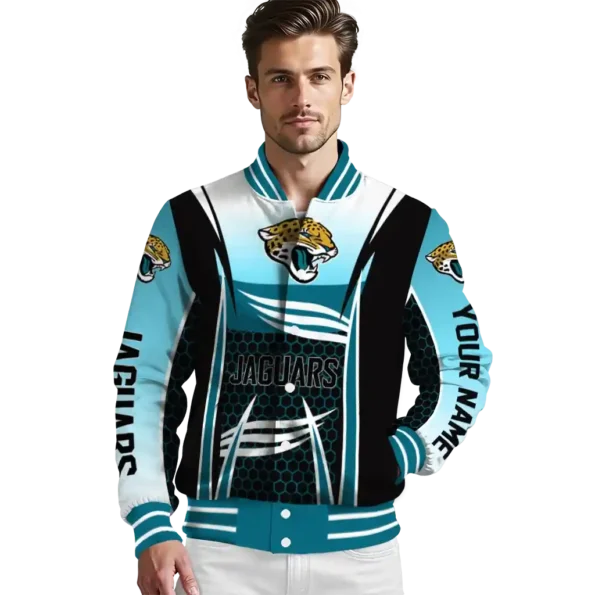 custom jacksonville jaguars mesh effect teal black varsity jacket high quality.webp
