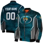 custom jacksonville jaguars power plate teal bomber jacket best selling