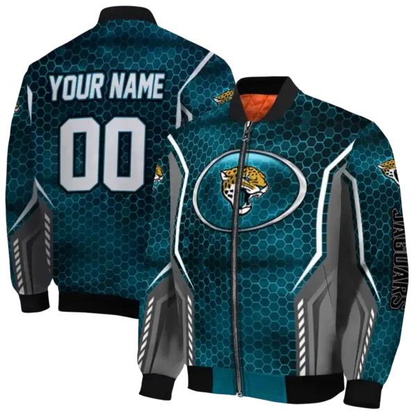 custom jacksonville jaguars power plate teal bomber jacket fashion forward