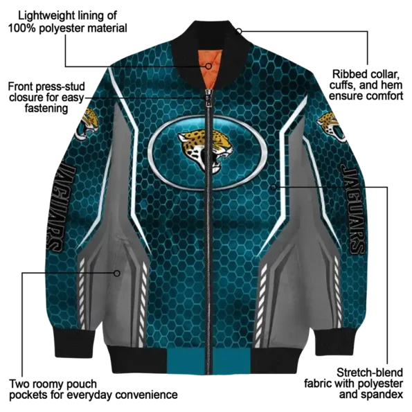 custom jacksonville jaguars power plate teal bomber jacket new arrival