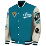 custom jacksonville jaguars razorback outline teal nude varsity jacket best selling.webp