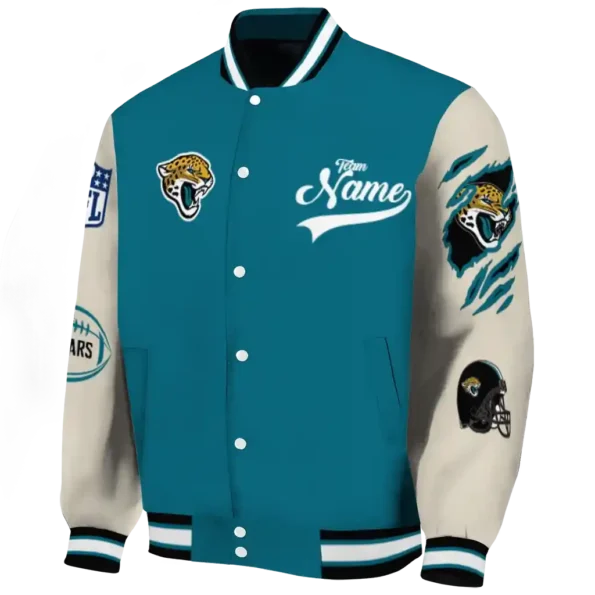 custom jacksonville jaguars razorback outline teal nude varsity jacket best selling.webp