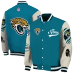 custom jacksonville jaguars razorback outline teal nude varsity jacket best selling.webp
