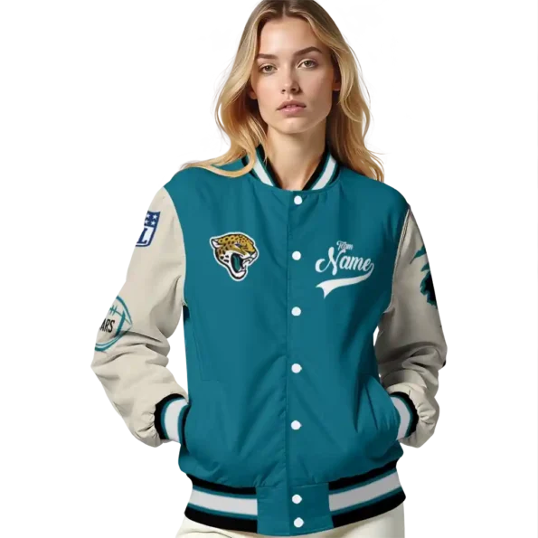 custom jacksonville jaguars razorback outline teal nude varsity jacket latest model.webp