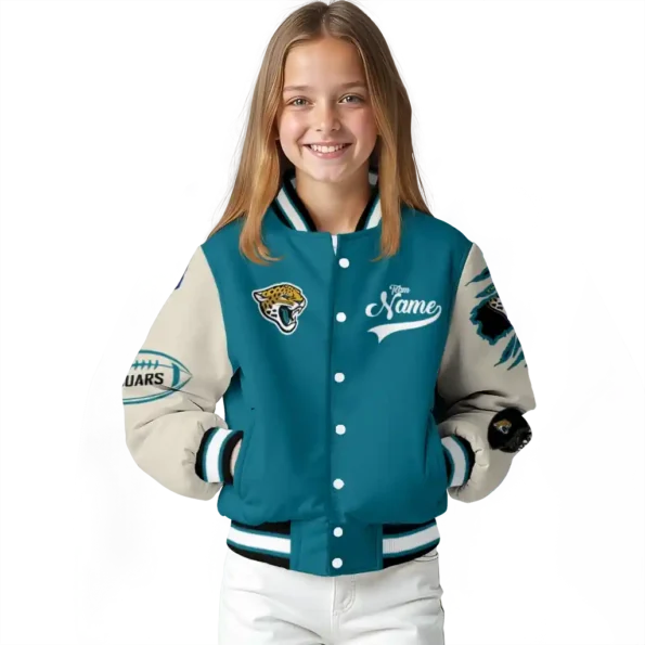 custom jacksonville jaguars razorback outline teal nude varsity jacket top rated.webp