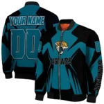 custom jacksonville jaguars spider mark teal black crocs bomber jacket best selling