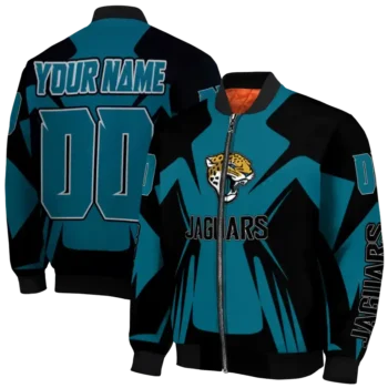 custom jacksonville jaguars spider mark teal black crocs bomber jacket fashion forward