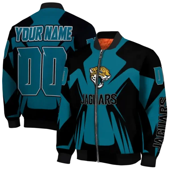custom jacksonville jaguars spider mark teal black crocs bomber jacket fashion forward