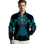custom jacksonville jaguars spider mark teal black crocs bomber jacket best selling