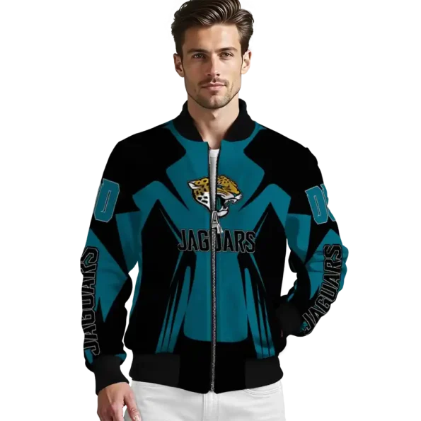custom jacksonville jaguars spider mark teal black crocs bomber jacket high quality