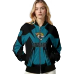 custom jacksonville jaguars spider mark teal black crocs bomber jacket best selling