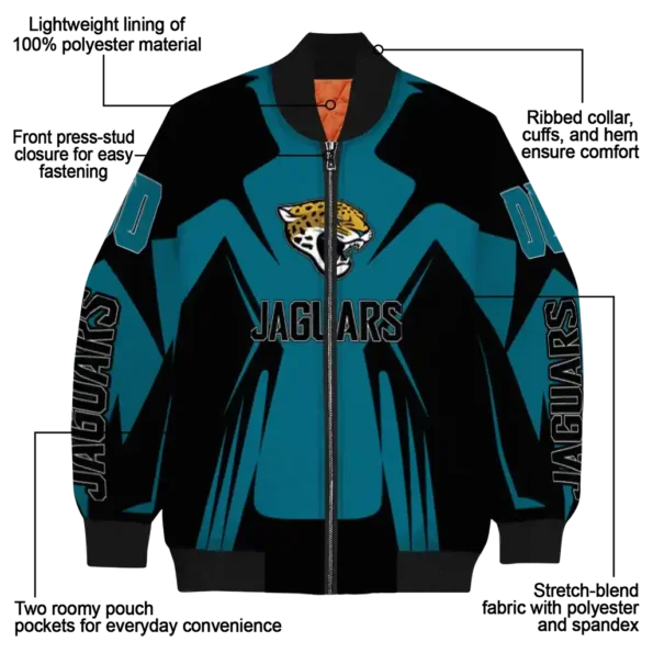 custom jacksonville jaguars spider mark teal black crocs bomber jacket new arrival