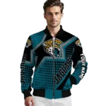 custom jacksonville jaguars star burst teal bomber jacket best selling