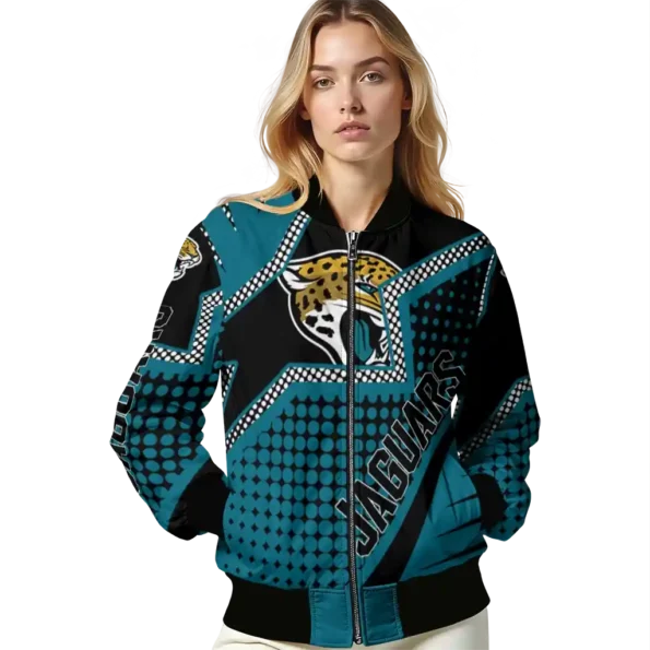 custom jacksonville jaguars star burst teal bomber jacket latest model