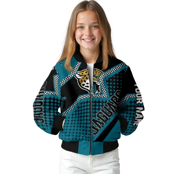 custom jacksonville jaguars star burst teal bomber jacket top rated