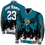 custom jacksonville jaguars winged blaze teal white varsity jacket best selling.webp