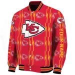 custom kansas city chiefs bolt stripe red varsity jacket best selling