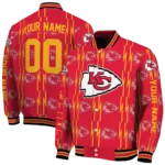custom kansas city chiefs bolt stripe red varsity jacket best selling