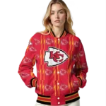 custom kansas city chiefs bolt stripe red varsity jacket best selling