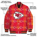 custom kansas city chiefs bolt stripe red varsity jacket best selling