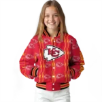 custom kansas city chiefs bolt stripe red varsity jacket best selling
