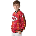 custom kansas city chiefs bolt stripe red varsity jacket best selling
