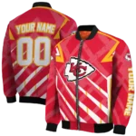 custom kansas city chiefs chevron angles red bomber jacket best selling