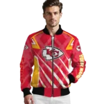custom kansas city chiefs chevron angles red bomber jacket best selling