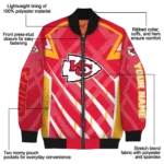 custom kansas city chiefs chevron angles red bomber jacket best selling