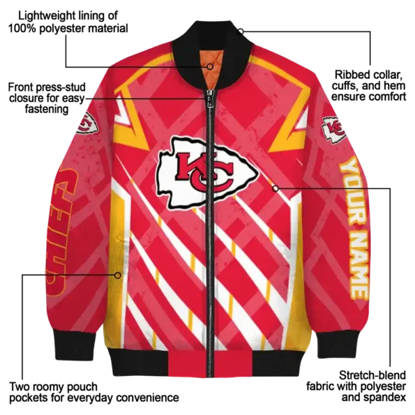 custom kansas city chiefs chevron angles red bomber jacket new arrival
