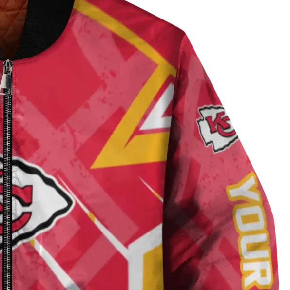 custom kansas city chiefs chevron angles red bomber jacket premium grade