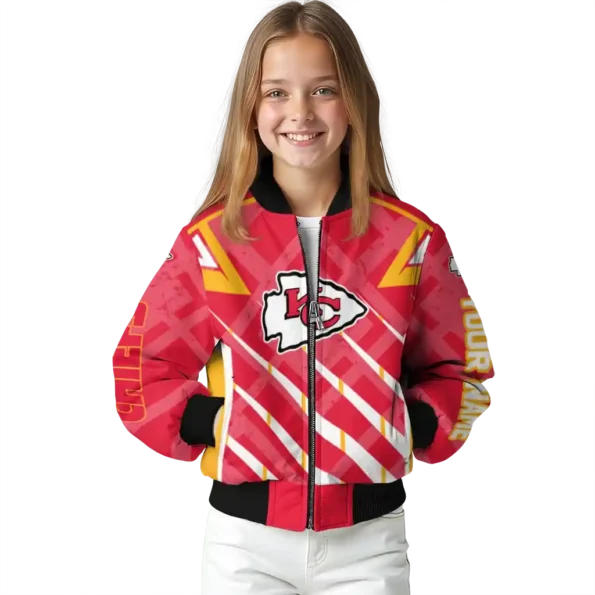 custom kansas city chiefs chevron angles red bomber jacket top rated