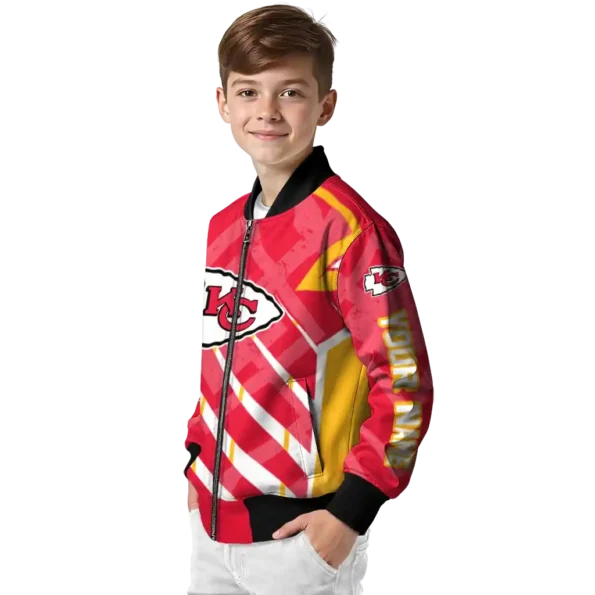 custom kansas city chiefs chevron angles red bomber jacket trendy