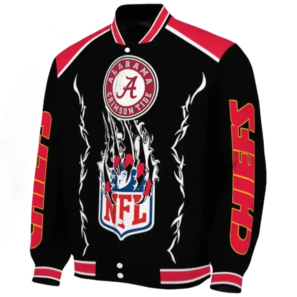 custom kansas city chiefs claw blood red black varsity jacket best selling