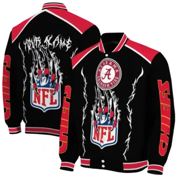 custom kansas city chiefs claw blood red black varsity jacket fashion forward