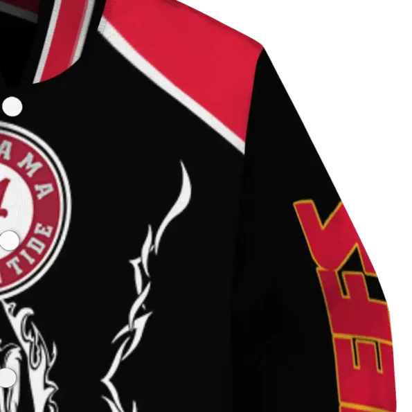 custom kansas city chiefs claw blood red black varsity jacket premium grade