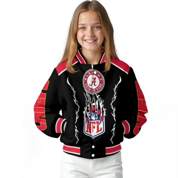 custom kansas city chiefs claw blood red black varsity jacket top rated