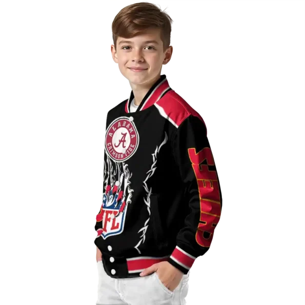 custom kansas city chiefs claw blood red black varsity jacket trendy
