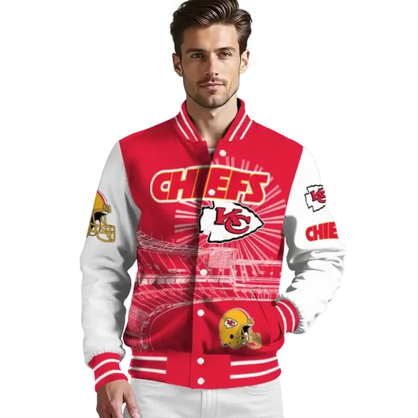 custom kansas city chiefs ferris arena red white varsity jacket high quality