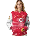 custom kansas city chiefs ferris arena red white varsity jacket best selling