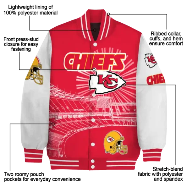 custom kansas city chiefs ferris arena red white varsity jacket new arrival