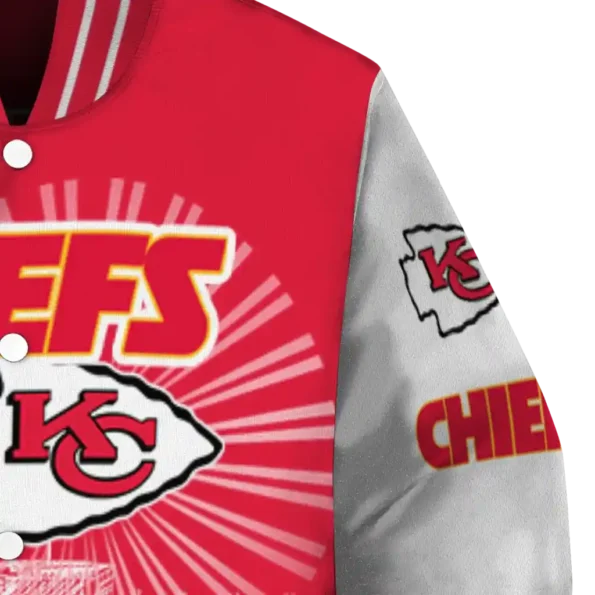 custom kansas city chiefs ferris arena red white varsity jacket premium grade